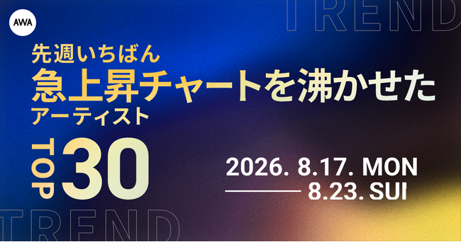 【先週いちばん急上昇チャートを沸かせたアーティストTOP30】