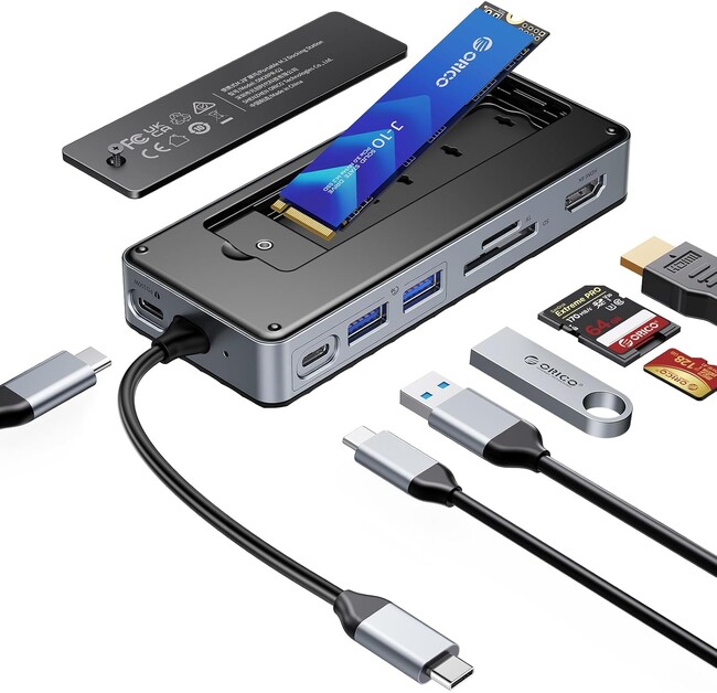 ORICO、M.2 SSDケースとUSB-Cハブを一体化した拡張ドックを発表--最大8TB拡張・8-in-1多機能・10Gbps転送・4K@60Hz出力・PD100W充電を1台に集約