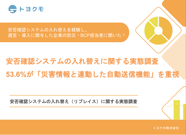 安否確認システムの入れ替えに関する実態調査　53.6%が「災害情報と連動した自動送信機能」を重視