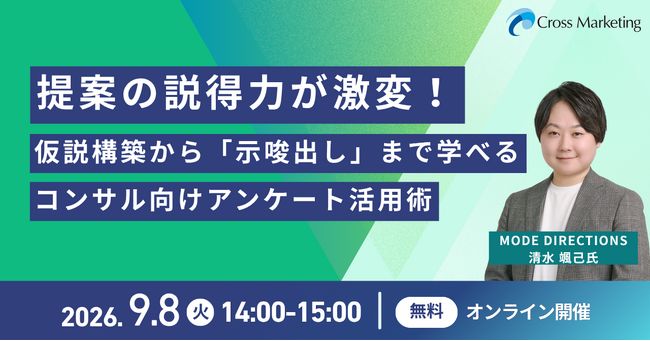 提案の説得力が激変する　仮説構築から示唆出しまで学べるコンサル向けアンケート活用術
